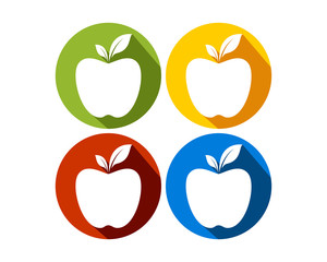 Simple Apple Circle Flat Icons