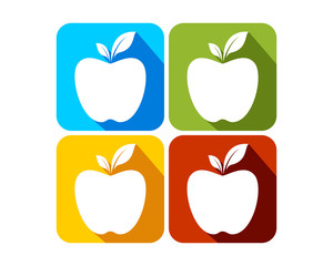 Simple Apple Square Flat Icons