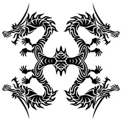 The sign of the dragon on a white background.