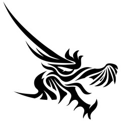 Obraz premium The sign of the dragon on a white background.