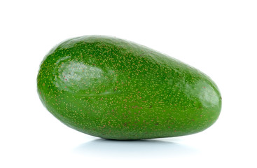 Green avocado isolated on the white background