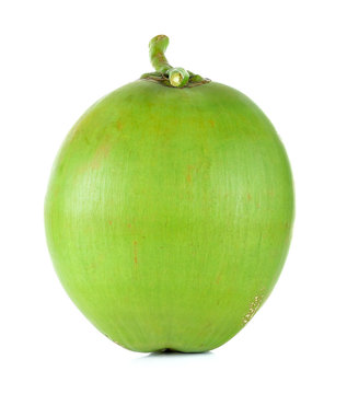 Green coconut isolated on the white background