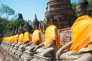 Fototapeta na wymiar Old Buddha statue in Thailand
