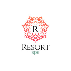 Abstract Luxury Modern Ornament Resort Spa Logo icon, Isolated in White Background