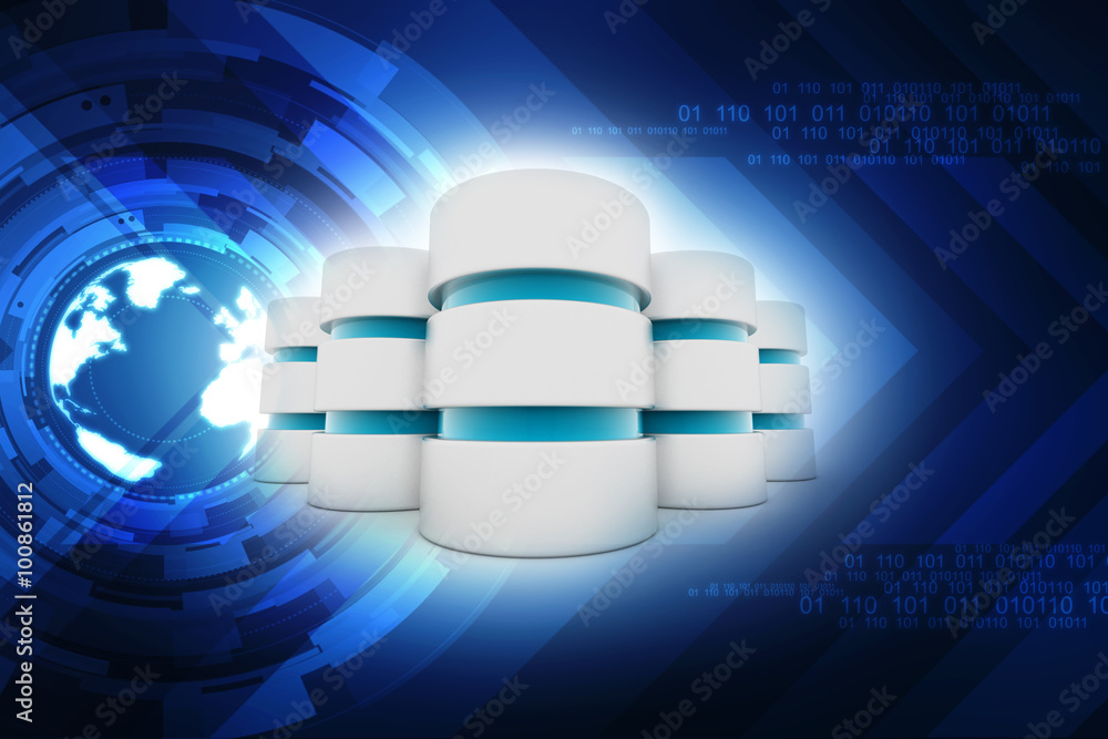 Poster 3d rendering database storage illustration