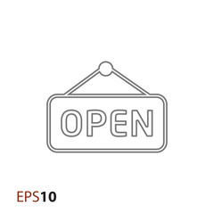 Open door label icon for web and mobile