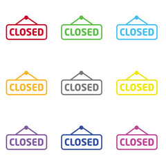 Closed door label icon for web and mobile
