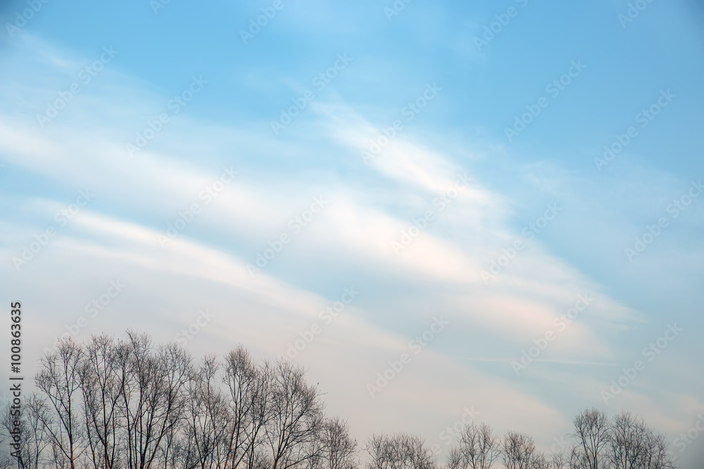 Wall mural abstract background with bokeh defocused beautiful flame clouds in the sky