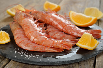 Raw langoustines