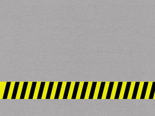 Metal background with caution tape