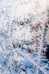 frost pattern on winter window
