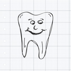 Doodle of a happy tooth