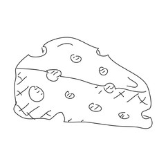 Simple doodle of a slice of cheese