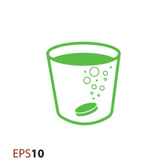Effervescent tablet with cup icon