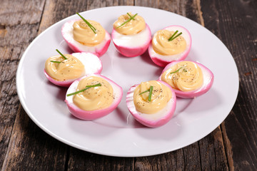 beetroot deviled egg