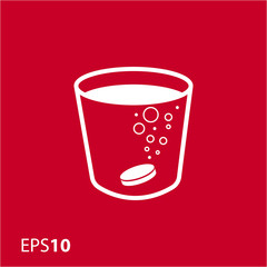 Effervescent tablet with cup icon