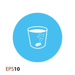 Effervescent tablet with cup icon