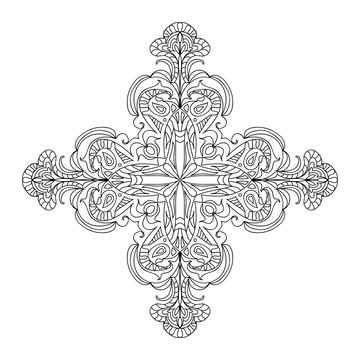 Abstract cross mandala element