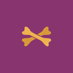 Two bone icon vector