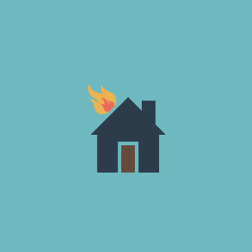 House on fire vector icon