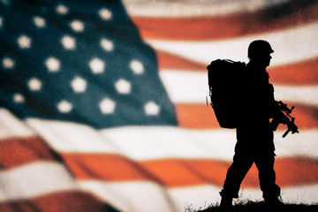 American soldier  silhouette