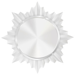 Silver medal. Shiny Order star. Empty award sign.