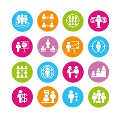 people icons, business management icons