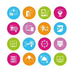 data analytics icons, data analysis icons