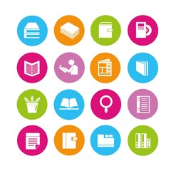 book icons, office supplies icons