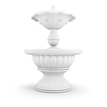 recommend clip art: 3d city fountain in two bowls isolated on white background