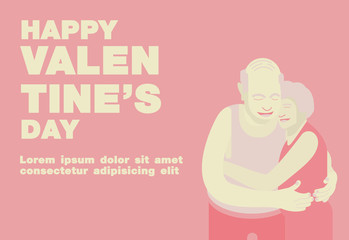 Poster, Flat banner or background for Happy Valentine's Senior