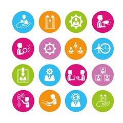 business management, organization icons