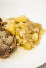 Tasty Pork cheeks with potatoes