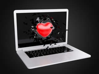 red Heart destroy laptop