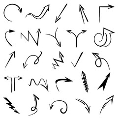 hand drawn arrows vector set