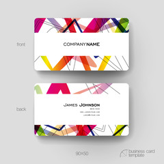 Business card vector template with abstract background