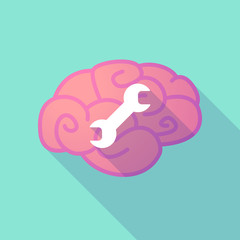 Long shadow brain with  a wrench