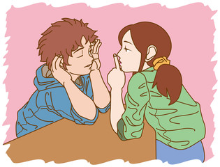 秘密だからね(背景有り）