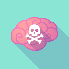 Long shadow brain with  a skull