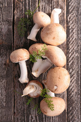raw mushrooms