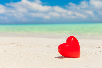 heart with tropical beach