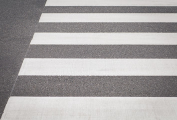 Fototapeta premium Close - up zebra crossing from empty street..