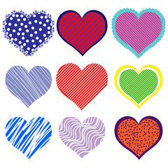 Many colorful hearts