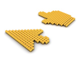 Set of Link selection computer mouse cursor on white background