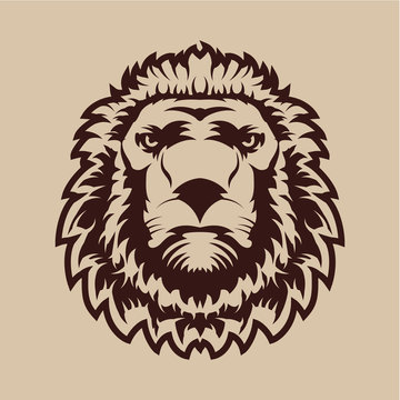 Lion head. Vector illustration.