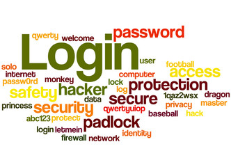 Login, word cloud concept 8