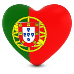 Obraz premium Love Portugal Concept Image - Heart textured with Portuguese Fla
