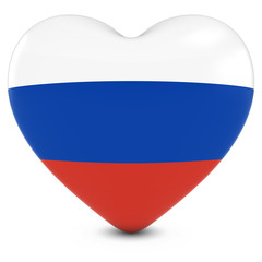 Love Russia Concept Image - Heart textured with Russian Flag