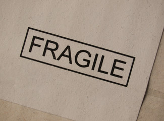 Fragile warning stamped