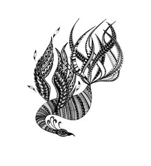  stylized phoenix, firebird, bird, fairytales bird
